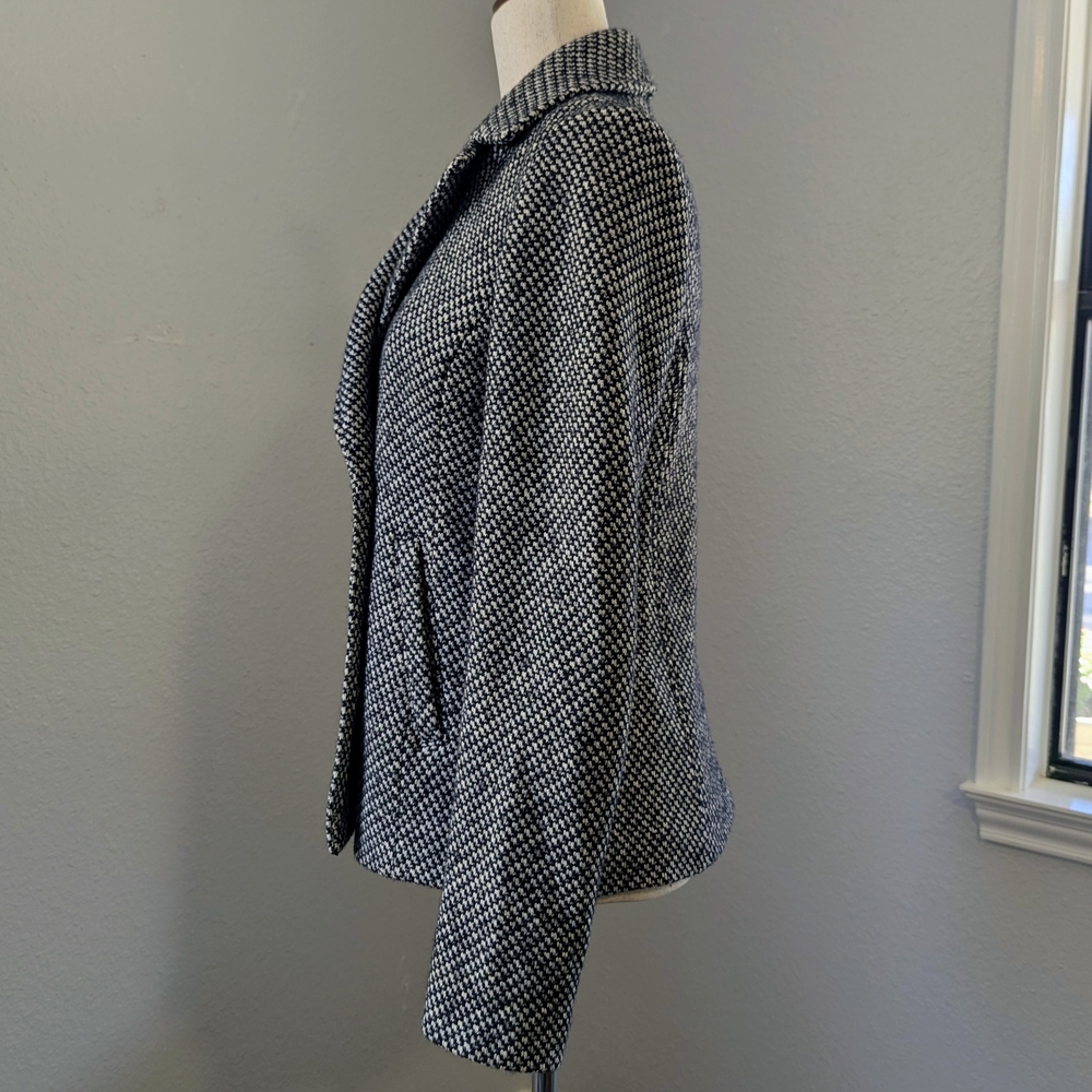 Ann Taylor LOFT Herringbone Wool Blend Peacoat Double Breasted Short Jacket XS - Picture 5 of 10